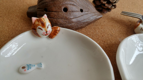 情侶貓甜點小碟及貓筷架套裝 第5張的照片