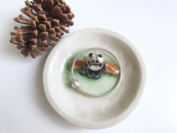 桌上風景 懶惰熊貓陶瓷飾物碟 第4張的照片