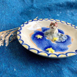 桌上風景 星空小貓陶瓷飾物碟 - Handmake Ceramic 第2張的照片