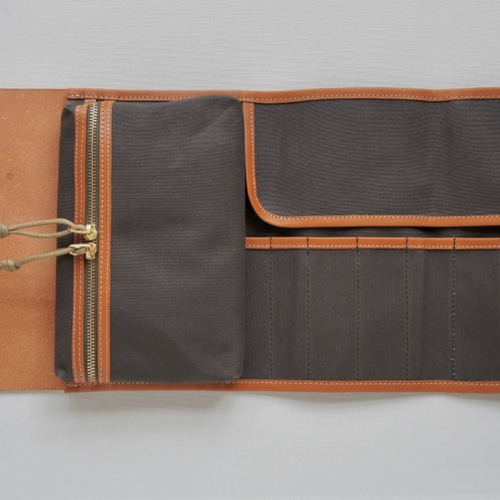美品】注文品 本革製ツールロール 道具入れ 巻き 【弓道使用