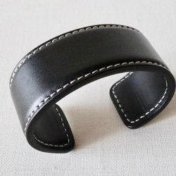 GROK LEATHER/LONG RIVET BRACELET 13mm BLACK GROK LEATHER