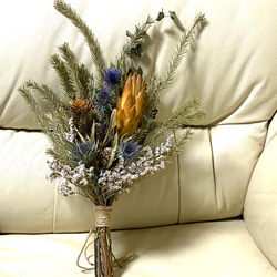 クリスマス スワッグ コニファーとコットン ドライフラワー Tizuru