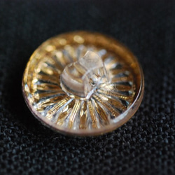 Germany vintage button 40s ゴールド×デイジー ドイツ ヴィンテージガラスボタン 4枚目の画像