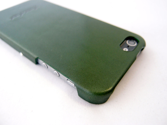 iPhone5, 5S専用レザーケース　栃木レザー　緑 2枚目の画像