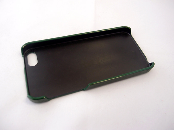 iPhone5, 5S専用レザーケース　栃木レザー　緑 5枚目の画像