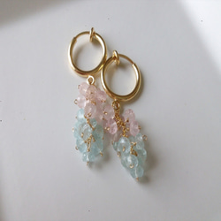 ♡ハンドメイド♡ビジューピアスイヤリング10月ローズクォーツ ♡ハンドメイド♡ビジューピアスイヤリング10月ローズクォーツ