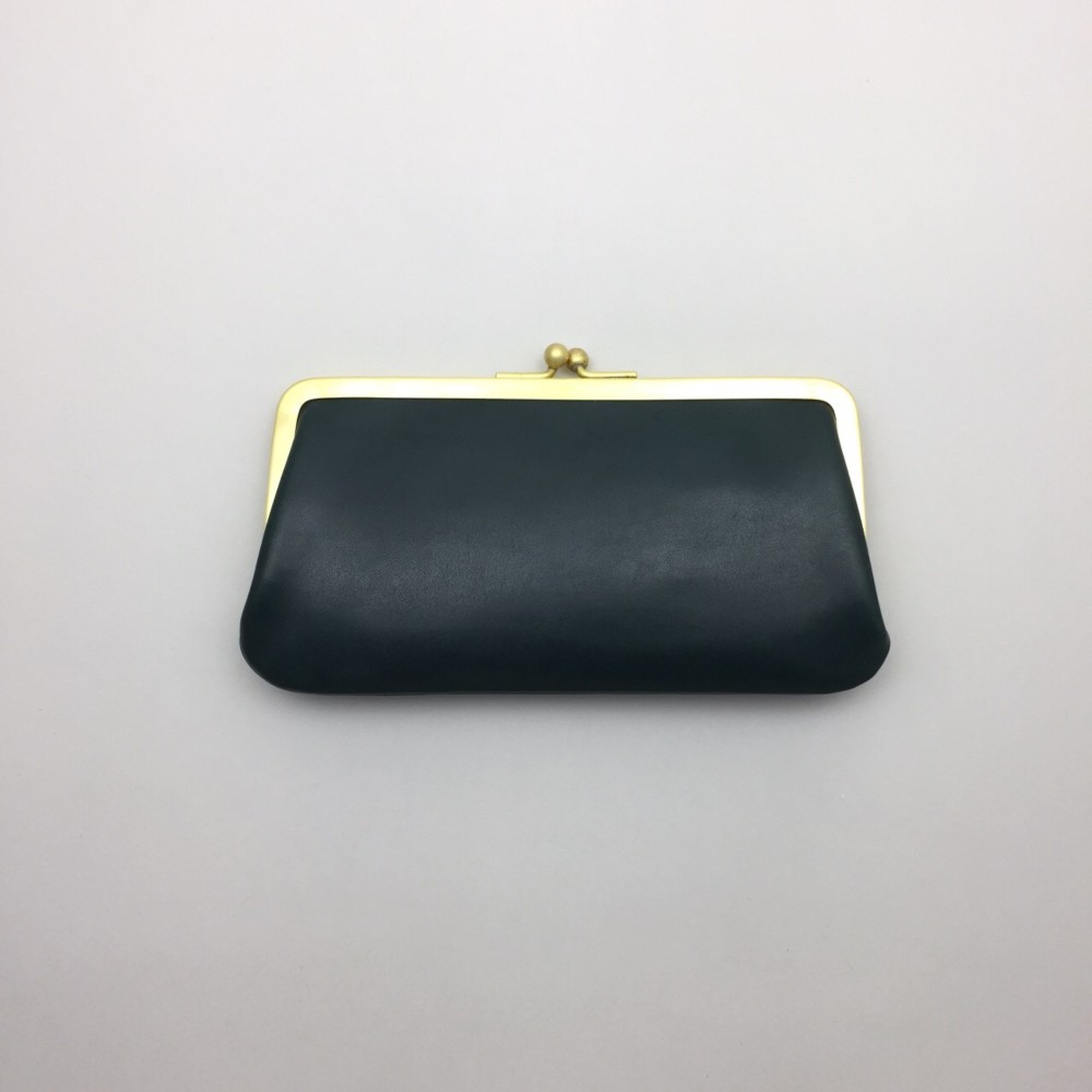 がま口財布真鍮口金●中サイズ薄型●テンペスティ社レザー使用カラーバリエショーン有●