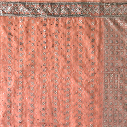 インド刺繡　ピンク　　PN-62 　インド　刺繍　生地　布　素材　小物　 2枚目の画像