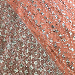 インド刺繡　ピンク　　PN-62 　インド　刺繍　生地　布　素材　小物　 4枚目の画像