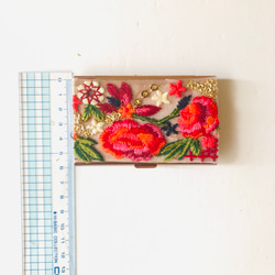 名刺入れ　カードケース　NO,12  インド刺繍リボン　 インド　サリーボーダー　刺繍　生地　布　テープ　小物 4枚目の画像