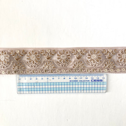 インド刺繍リボン　NO,77 インド　サリーボーダー　刺繍　生地　布　素材　テープ　小物 5枚目の画像