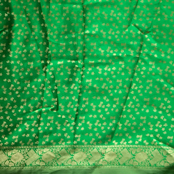 端切れ　グリーン　G-3　インドサリー製　ザリワーク（金属刺繍生地） 2枚目の画像