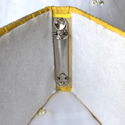 フォトブック　　インドサリー製　ザリワーク（金属刺繍生地）イエロー E-1 5枚目の画像
