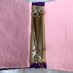 フォトブック　　インドサリー製　ザリワーク（金属刺繍生地）パープル P-1 5枚目の画像