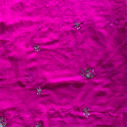 端切れ　ピンク　PN‐51　インドサリー製　ザリワーク（金属刺繍生地） 2枚目の画像