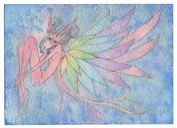ミニ原画ＡＴＣ「虹の妖精」 2枚目の画像
