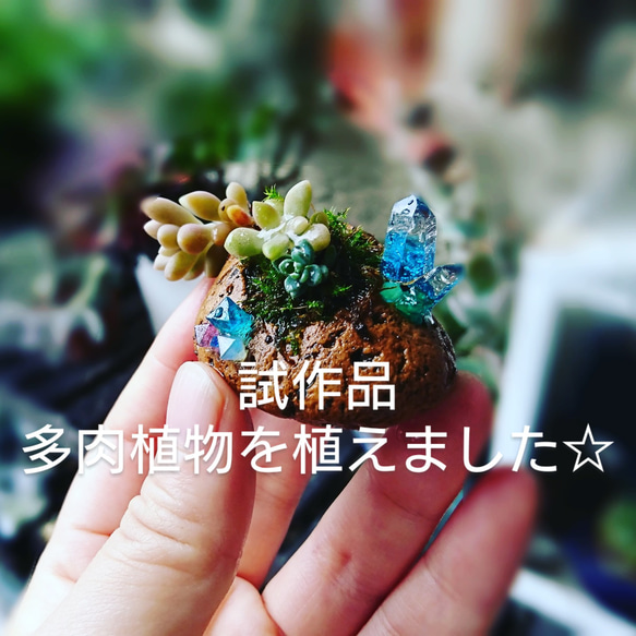 母岩付き原石風盆栽鉢A  ☆レジン鉱物☆小物入れ☆植木鉢☆ 8枚目の画像