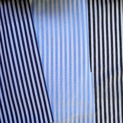 リボン付きバルーン袖ストライプブラウス　新色ブルー 5枚目の画像