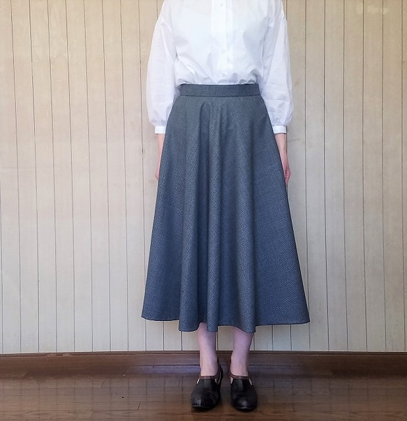 千鳥格子フレアースカート　 3枚目の画像
