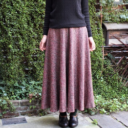 シルク混紡ツイードロングフレアースカート 6枚目の画像