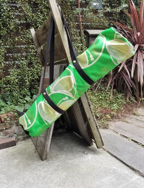 帯で作ったヨガマットケース　グリーン　バッグ型　ヨガマットバッグ 4,160円