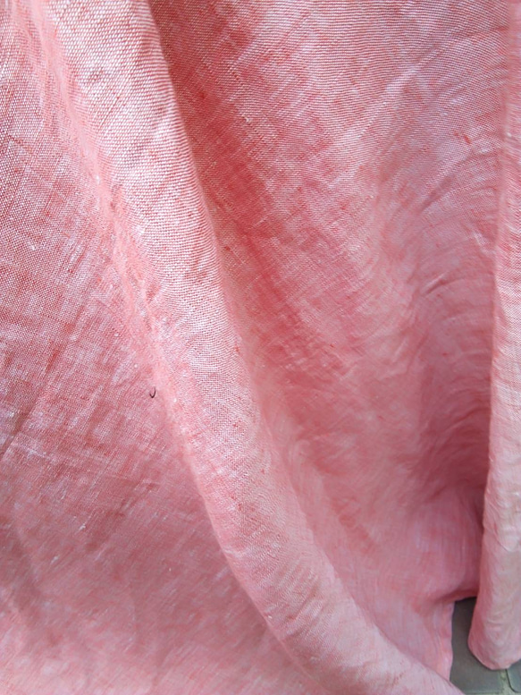 涼し気なリネンオレンジロングフレアースカート 8枚目の画像