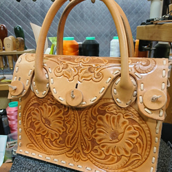 カービングバッグ カービングバッグ オリジナル ハンドバッグ レザークラフト工房トニー