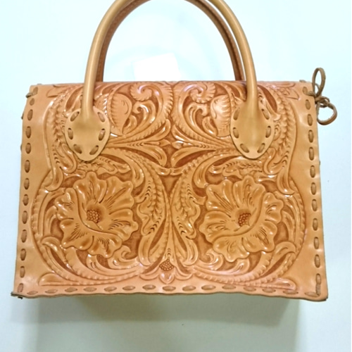 カービングバッグ オリジナル ハンドバッグ レザークラフト工房トニー