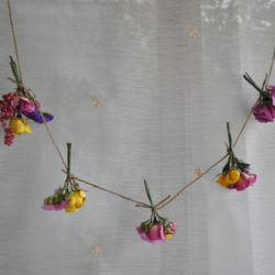 ドライフラワー ミニバラの小さな花束ガーラント ガーラント 5枚目の画像