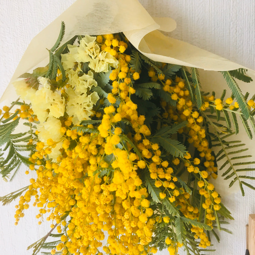 ドライフラワー 春 ミモザのスワッグ ドライフラワー chamomile 通販