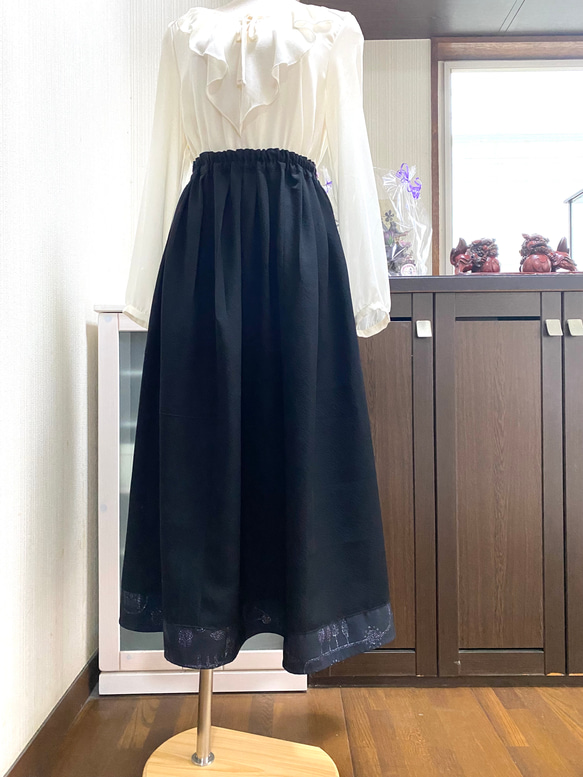 SALE着物リメイク フレアスカート ダークネイビー SALE着物リメイク フレアスカート ダークネイビー - メルカリ