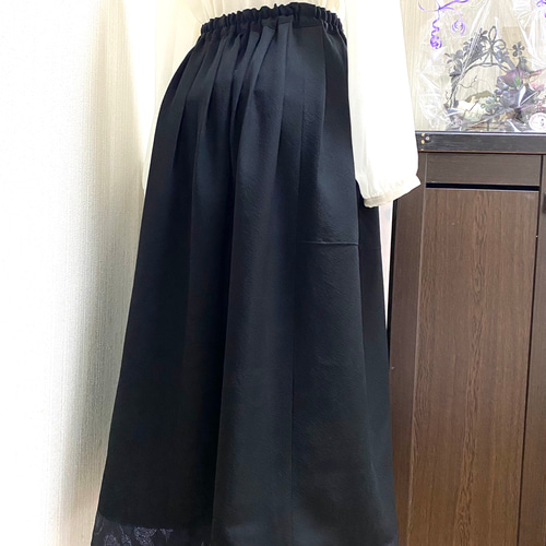 着物リメイク フレアスカート ダークネイビー