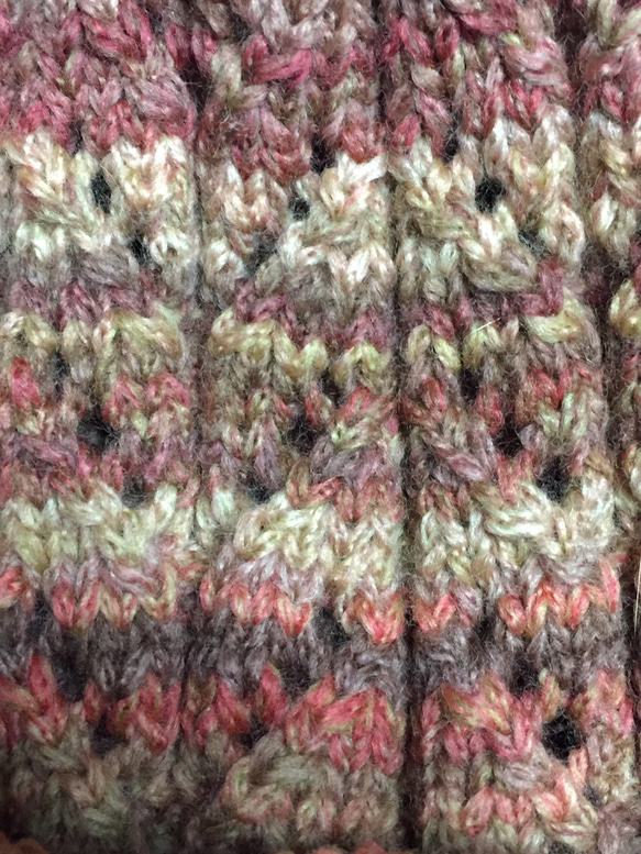 秋色の透かし編み帽子(受注制作) 3枚目の画像