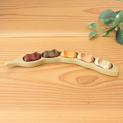 箸置きケース『そら豆』豆形 ミニサイズ5個用　ほおの木 3枚目の画像