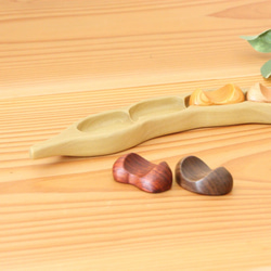 箸置きケース『そら豆』豆形 ミニサイズ5個用　ほおの木 5枚目の画像