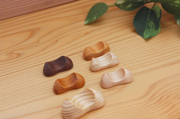 木の箸置き 豆形 ミニサイズ 5種セット 4枚目の画像