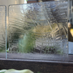 New!　ほなみ　　ガラスコースター　　昭和レトロガラス　アンティーク　型ガラス　もったいないをカタチに　 8枚目の画像