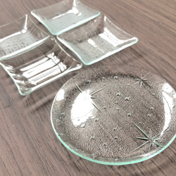 【新春福袋　2021】1月限定　送料無料　丸皿　豆皿　お得なセット　昭和レトロガラス　アンティーク　型ガラス 2枚目の画像