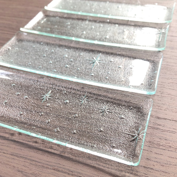 【新春福袋　2021】1月限定　送料無料　『銀河』長皿　お得なセット　昭和レトロガラス　アンティーク　型ガラス 2枚目の画像