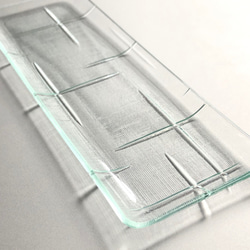 かすり　長皿（小）　　昭和レトロガラス　アンティーク　型ガラス　もったいないをカタチに　思い出と一緒に 4枚目の画像