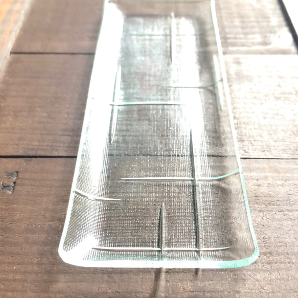 かすり　長皿（小）　　昭和レトロガラス　アンティーク　型ガラス　もったいないをカタチに　思い出と一緒に 5枚目の画像