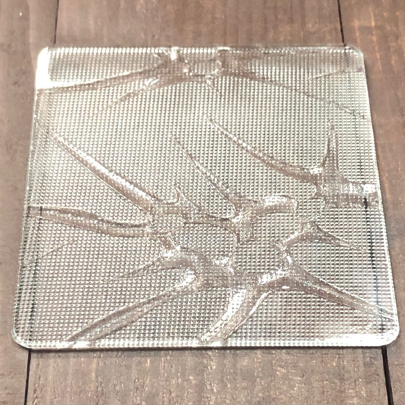 New!　浮き草　　ガラスコースター　　昭和レトロガラス　アンティーク　型ガラス　もったいないをカタチに　 7枚目の画像