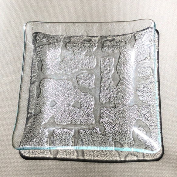 さらさ 小皿 昭和レトロガラス アンティーク 型ガラス