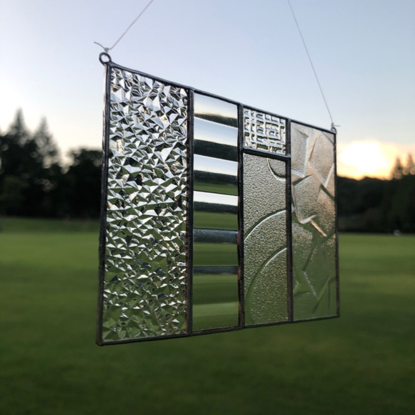 パネル　ステンドガラス　型板ガラス　昭和ガラス　レトロガラス　アンティーク　もったいないをカタチに　想い出と一緒に 2枚目の画像