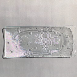 こと  長皿　2mm　昭和レトロガラス　アンティーク　型板ガラス　もったいないをカタチに　思い出と一緒に 2枚目の画像