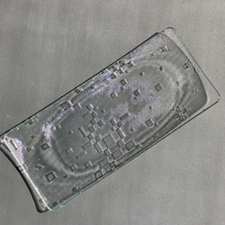 こと  長皿　2mm　昭和レトロガラス　アンティーク　型板ガラス　もったいないをカタチに　思い出と一緒に 4枚目の画像