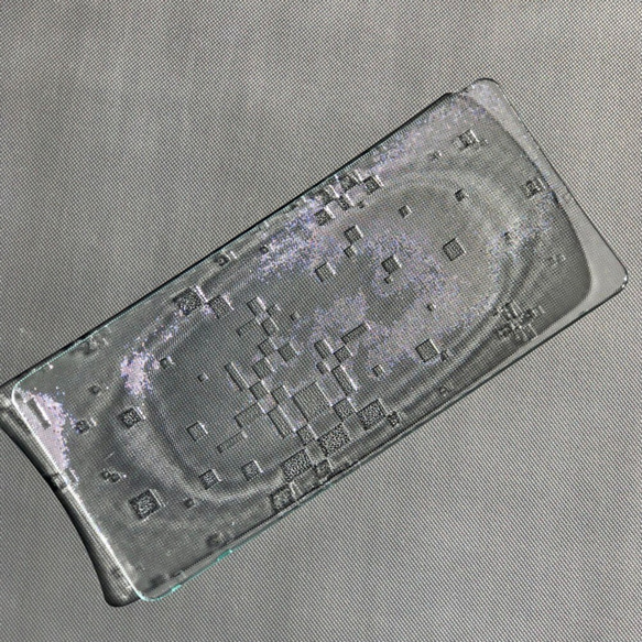 こと  長皿　2mm　昭和レトロガラス　アンティーク　型板ガラス　もったいないをカタチに　思い出と一緒に 4枚目の画像