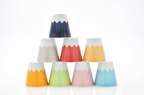 富士山モチーフ　カップ（Ｈ） 赤 7枚目の画像