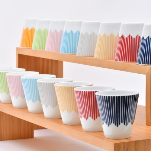 富士山モチーフ カップ（H） 8色セット おちょこ・ぐい呑み・徳利