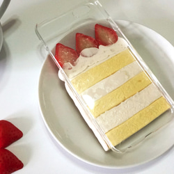 ストロベリークリームケーキ携帯電話のシェル|粘土受注生産で作られたシミュレーション食品の電話シェル 4枚目の画像